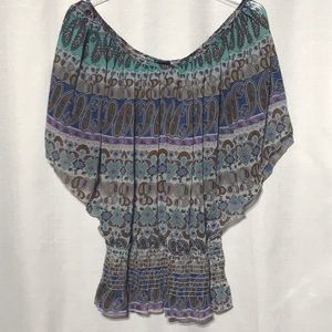 THANX COLLECTION Top, Green/ Purple/Brown/White